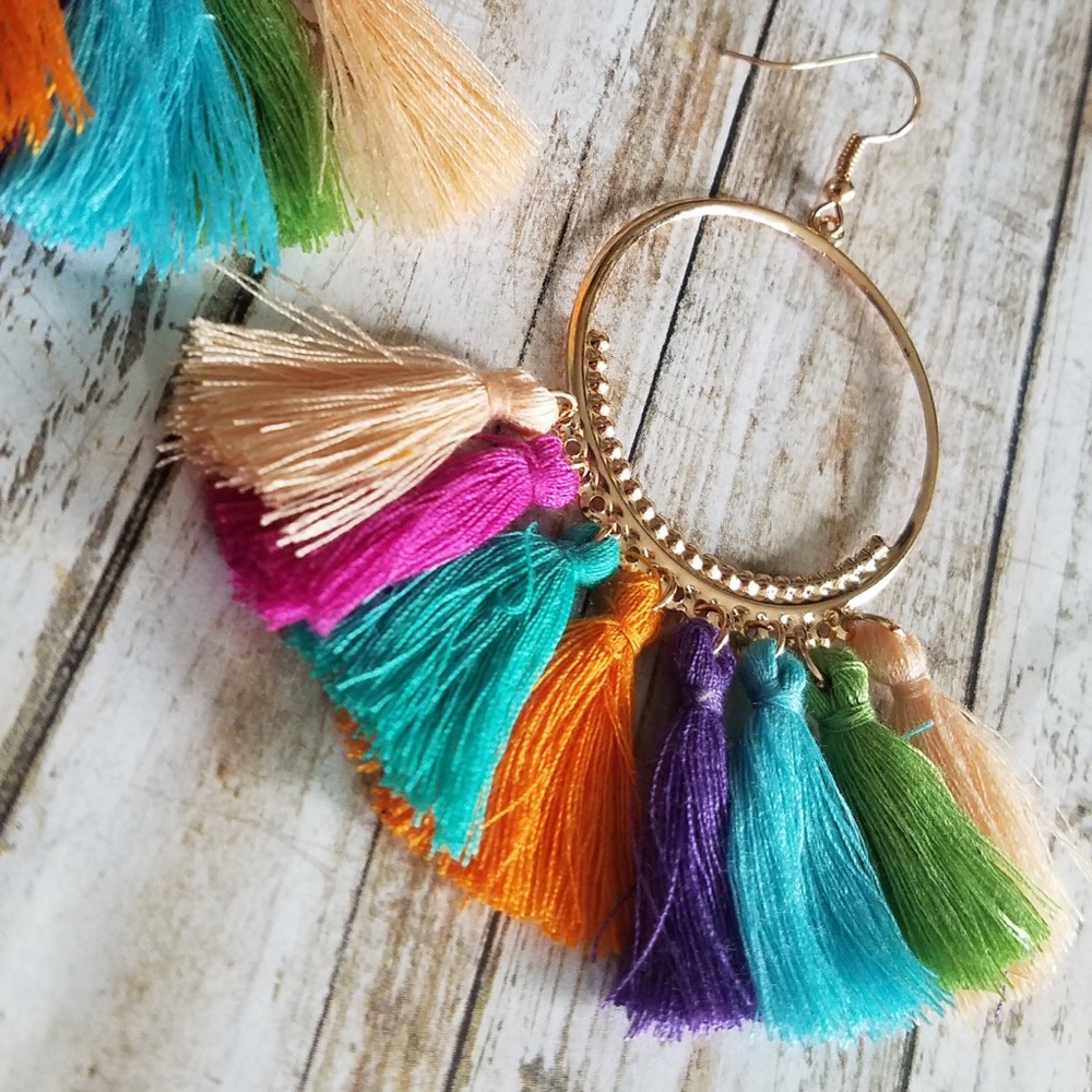 🌞SUMMER SALE🌞 Multicolor tassel earrings - Picture 6 of 7